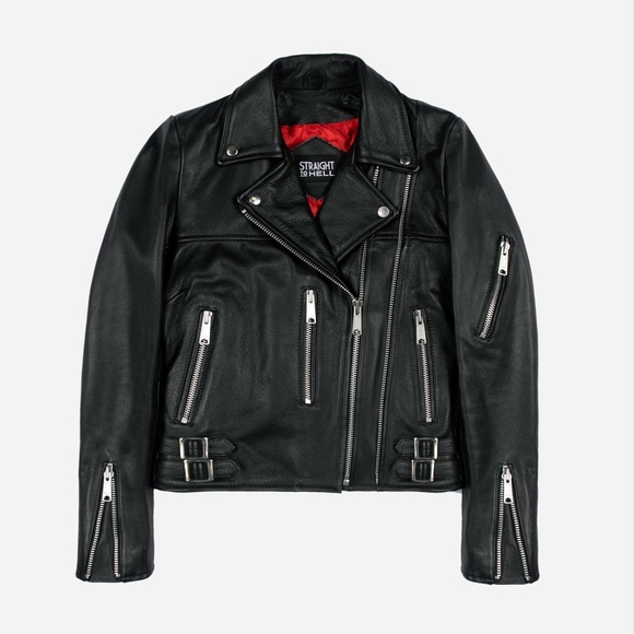 Women’s Genuine Leather Biker Jacket - Picture 1 of 14